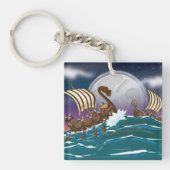Porte-clés Flotte d'invasion de Vikings de dessin animé (Devant)