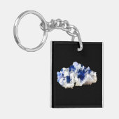 Porte-clés Flourite bleu profond transparente naturelle (Devant gauche)