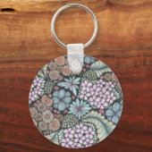 Porte-clés Flower1 et papillon doodle art keyring. (Recto)