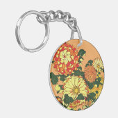 Porte-clés Flower Border, mandarin orange et or (Devant gauche)