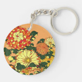 Porte-clés Flower Border, mandarin orange et or (Dos)