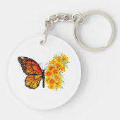 Porte-clés Flower Butterfly with Yellow California Poppy (Dos)