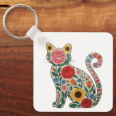 Porte-clés Flower Cat Wildflowers Kitten Lover (Recto)