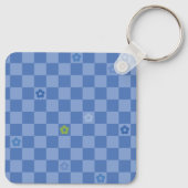 Porte-clés Flower Checkered Pattern No. 01 - Light Blue (Dos)