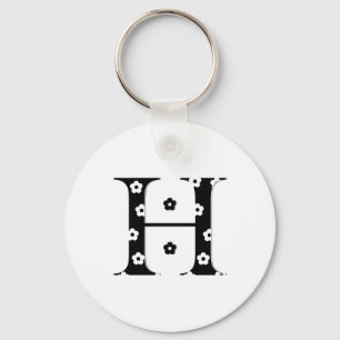 Porte-clés flower Patterned Letter H