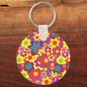 Porte-clés Flower Power 60s hippy (Recto)