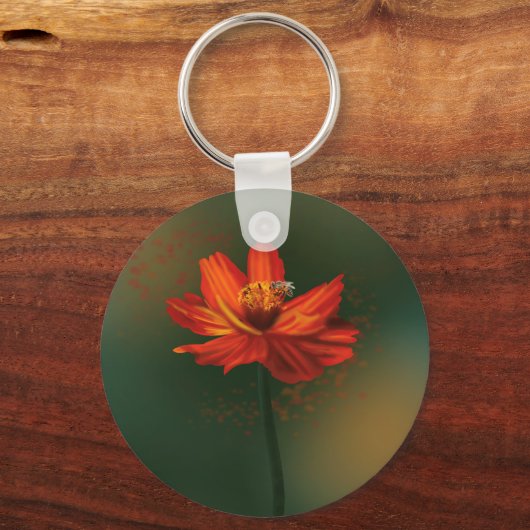 Porte-clés Flower with bee (Recto)