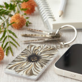 Porte-clés Flowerhead Fresco sur Tan Arrière - plan (Devant droit)