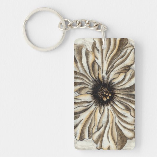 Porte-clés Flowerhead Fresco sur Tan Arrière - plan (Devant)