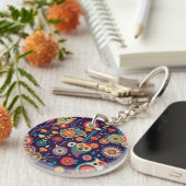 Porte-clés flowers acrylic keychain (Devant Droit)