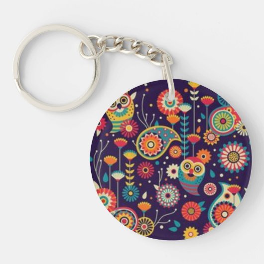 Porte-clés flowers acrylic keychain (Devant)