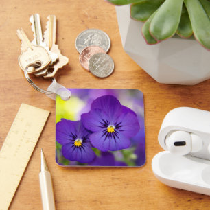 Porte-clés Flowers (homonymie) Purple Pansies