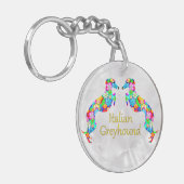 Porte-clés Flowery Italian Greyhounds (Devant gauche)