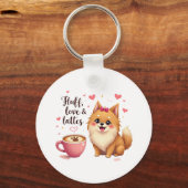 Porte-clés Fluff, Love & Lattes (Recto)