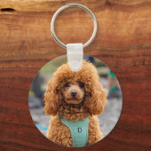 Porte-clés Fluffy Brown Poodle Chien chiot (Recto)