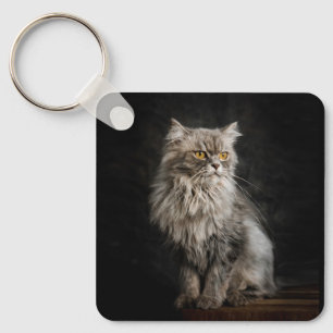 Porte-clés Fluffy Gris