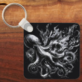 Porte-clés Fluidé d'encre abstrait Pieuvre Kraken (Recto)