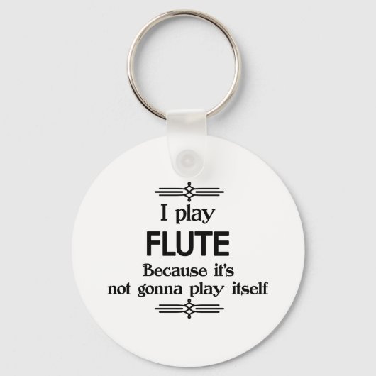 Porte-clés Flûte - Jouer Elle-Même Drôle Musique Déco (Recto)