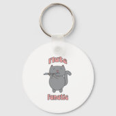 Porte-clés Flute Playing Gray Cat Funny Musician (Verso)