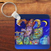 Porte-clés FLUTISTE EN BLEU / Soirée Carnaval vénitien (Recto)