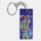 Porte-clés FLUTISTE EN MONOGRAM BLEU / Soirée Carnaval véniti (Devant gauche)