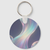Porte-clés Flux de bulles abstrait iridescent (Verso)