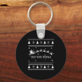 Porte-clés Fly You Fools Wizard Santa Sleigh Reindeer Ugly Ch (Recto)