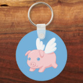 Porte-clés Flying Pig - Cute Piglet with Wings (Recto)