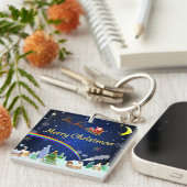Porte-clés Flying Santa Claus with Crescent Moon (Devant Droit)