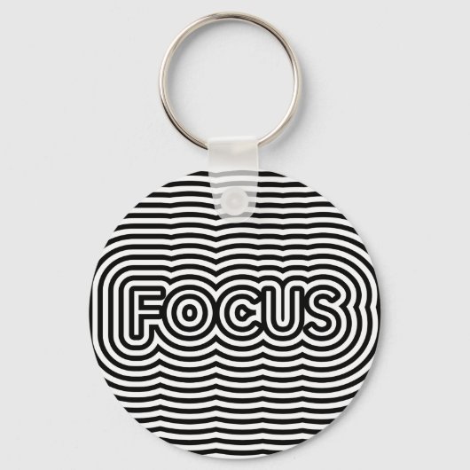 Porte-clés Focus illusion optique op art lignes blanches (Recto)