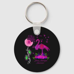 Porte-clés Foi Espoir Amour Flamant Rose Sensibilisation à l'