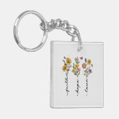 Porte-clés "Foi-Espoir-Amour" | Inspirant design floral (Devant gauche)
