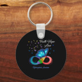 Porte-clés Foi papillon Espoir Amour Hydrocéphalie Sensibilis (Recto)