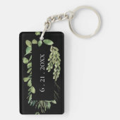 Porte-clés Foliage simple/ M. & Mme / Mariage Date (Dos)