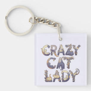 Porte-clés Folle de chats