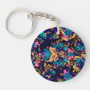 Porte-clés Fond de fleurs abstraites chic mignonnes