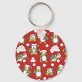 Porte-clés Fond de manchots de Noël (Recto)
