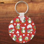 Porte-clés Fond de manchots de Noël (Recto)