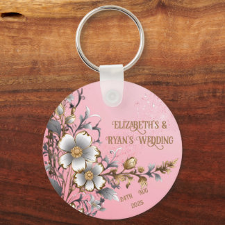 Porte-clés Fond de mariage élégant à paillettes roses