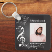 Porte-clés Fond de notes de musique pour souvenir commémorati (Recto)