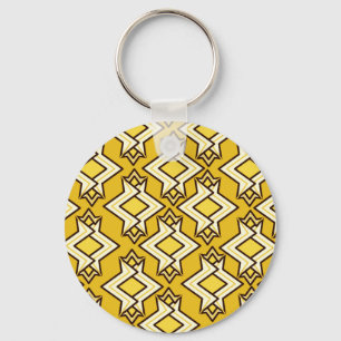 Porte-clés Fond d'écran Art Déco Motif, Or moutarde