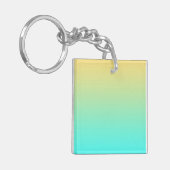 Porte-clés Fond dégradé pastel turquoise jaune (Devant gauche)
