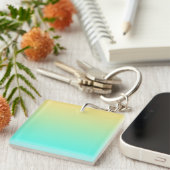 Porte-clés Fond dégradé pastel turquoise jaune (Devant Droit)