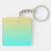 Porte-clés Fond dégradé pastel turquoise jaune (Dos)