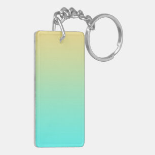 Porte-clés Fond dégradé pastel turquoise jaune