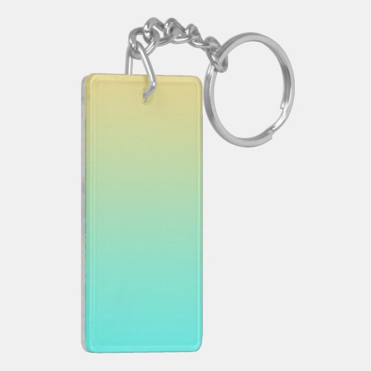 Porte-clés Fond dégradé pastel turquoise jaune (Dos gauche)