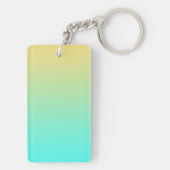 Porte-clés Fond dégradé pastel turquoise jaune (Dos)
