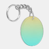 Porte-clés Fond dégradé pastel turquoise jaune (Devant gauche)