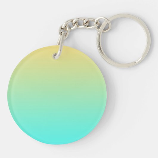 Porte-clés Fond dégradé pastel turquoise jaune (Dos)