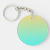Porte-clés Fond dégradé pastel turquoise jaune (Devant)